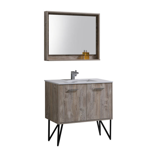 Bosco 36″ Modern Bathroom Vanity w/ White Countertop