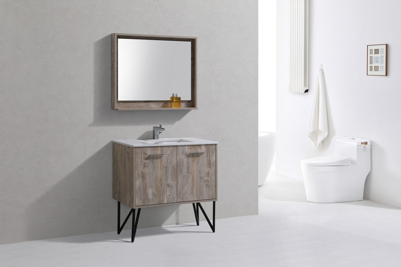 Bosco 36″ Modern Bathroom Vanity w/ White Countertop