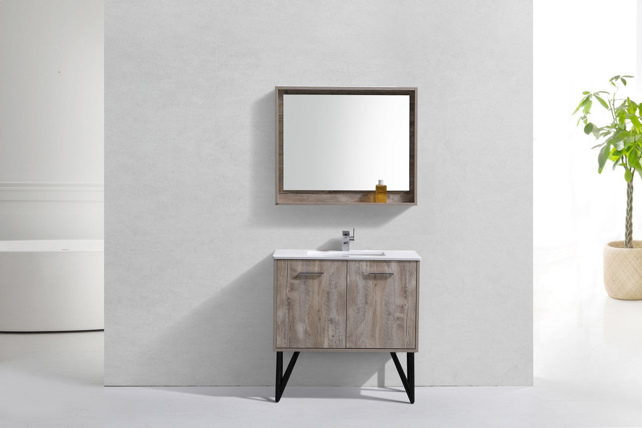 Bosco 36″ Modern Bathroom Vanity w/ White Countertop