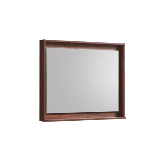 36″ Wide Mirror w/ Shelf – Walnut