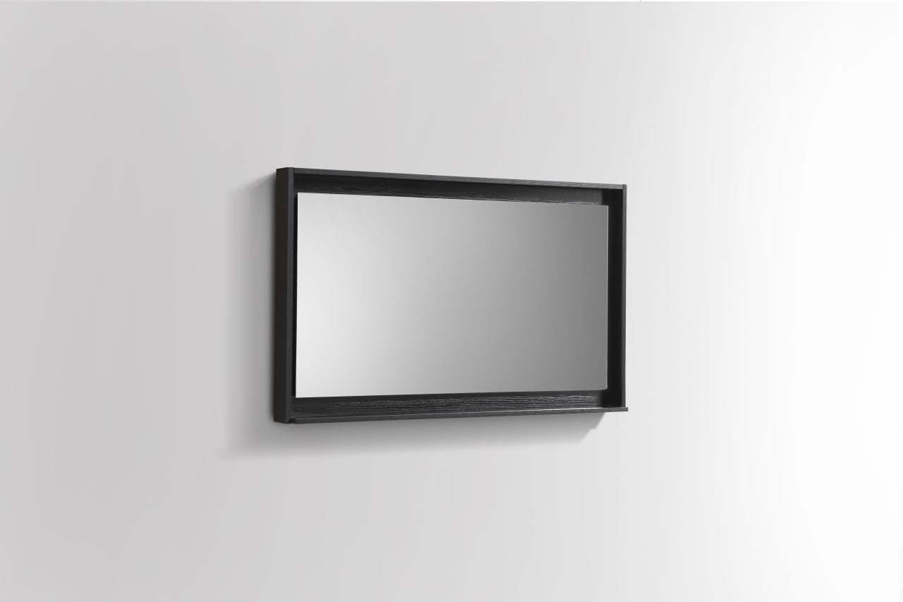 40″ Wide Mirror w/ Shelf – Black