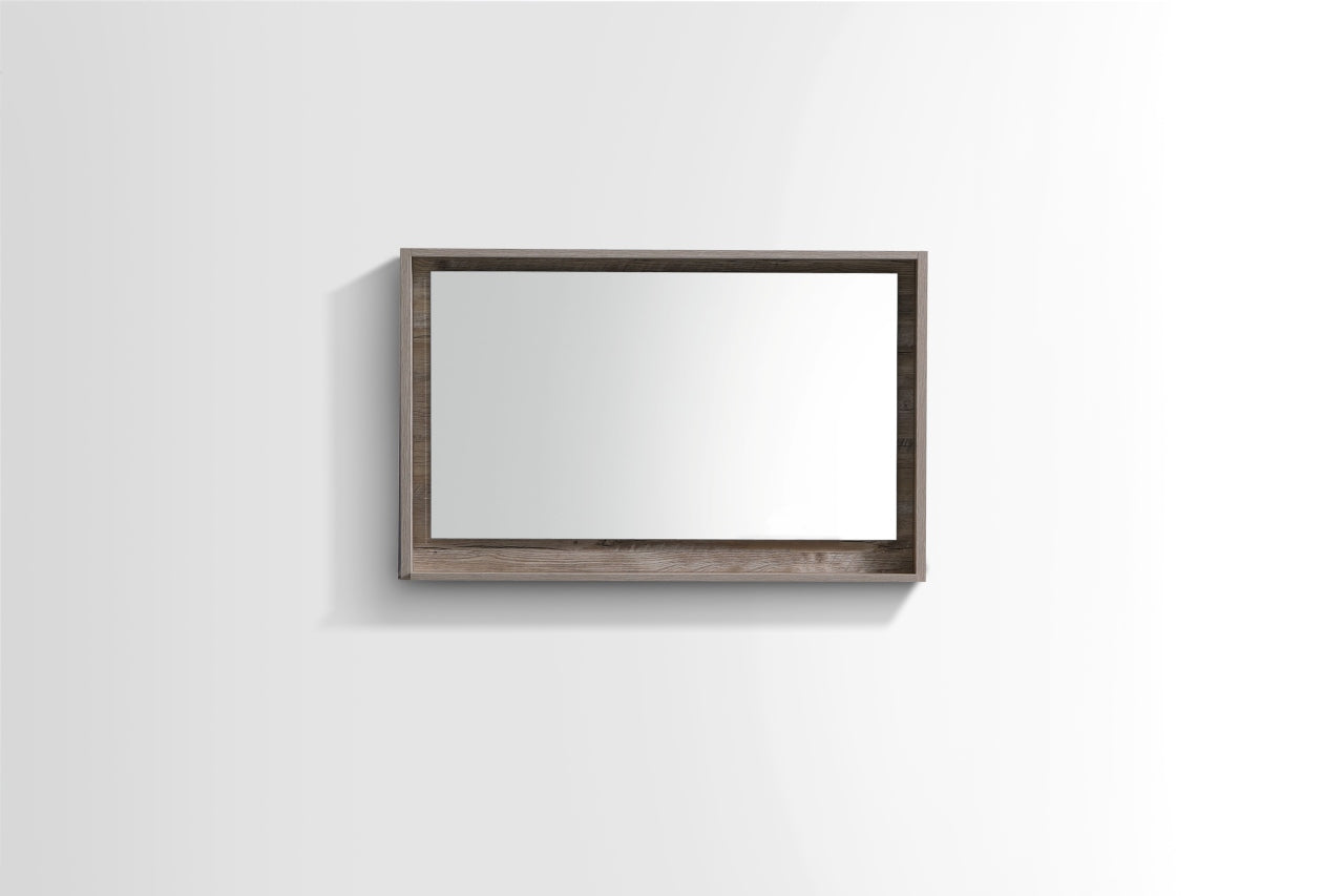 40″ Wide Mirror w/ Shelf – Nature Wood