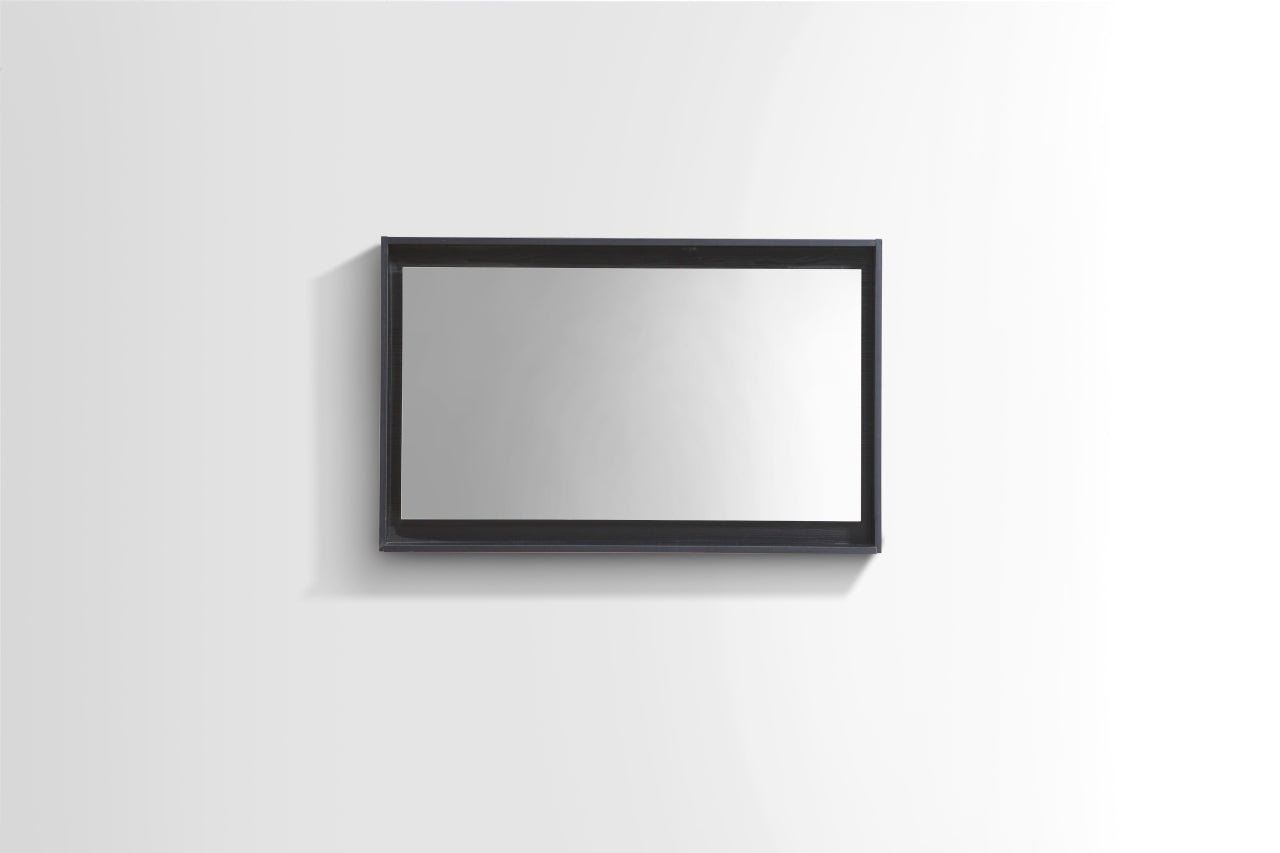 48″ Wide Mirror w/ Shelf – Black