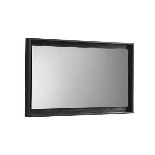 48″ Wide Mirror w/ Shelf – Black