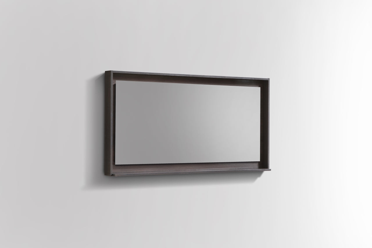 48″ Wide Mirror w/ Shelf – Gray Oak