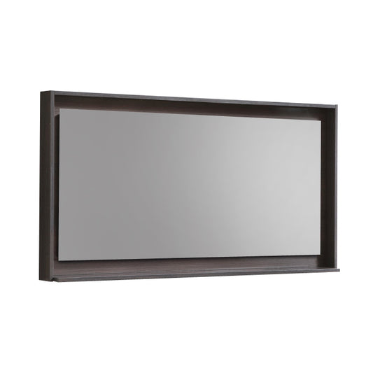 48″ Wide Mirror w/ Shelf – Gray Oak
