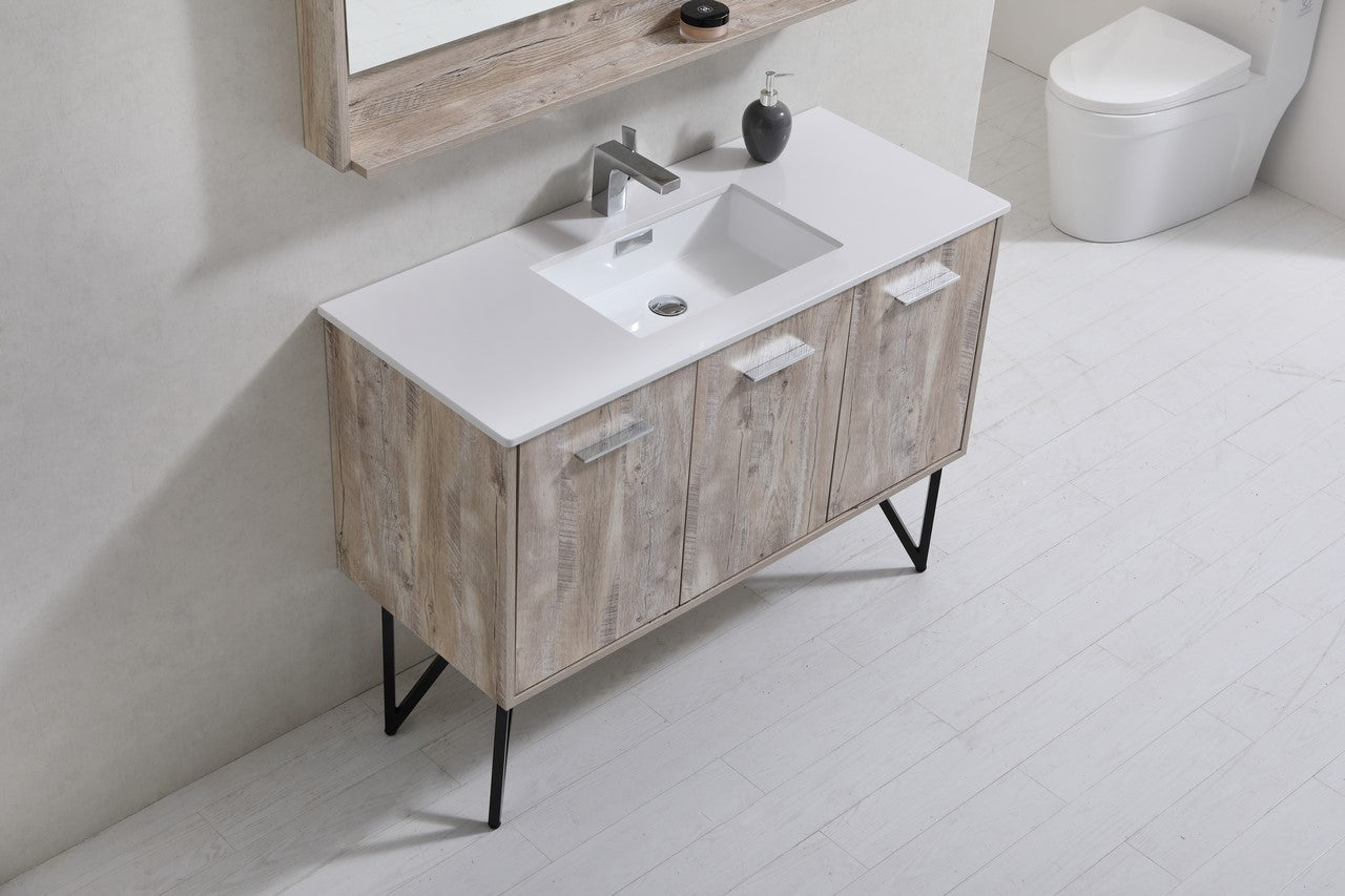 Bosco 48″ Modern Bathroom Vanity w/ White Countertop