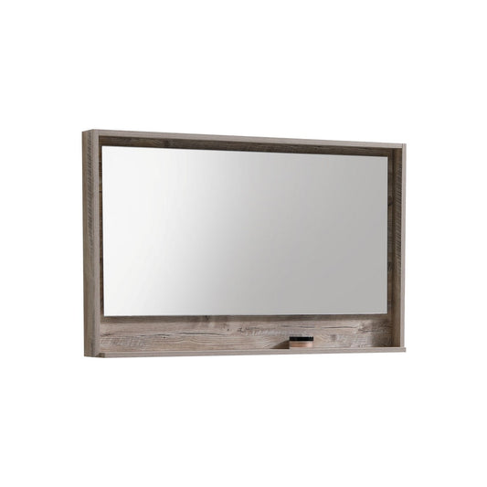 48″ Wide Mirror w/ Shelf – Nature Wood