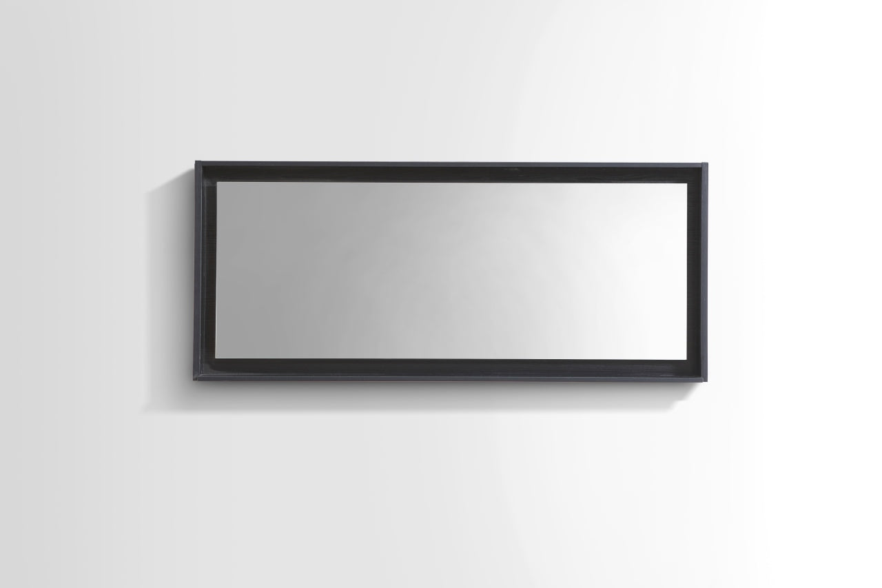 60″ Wide Mirror w/ Shelf – Black