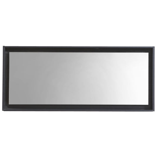 60″ Wide Mirror w/ Shelf – Black
