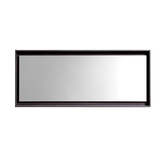 60″ Wide Mirror w/ Shelf – High Gloss Gray Oak