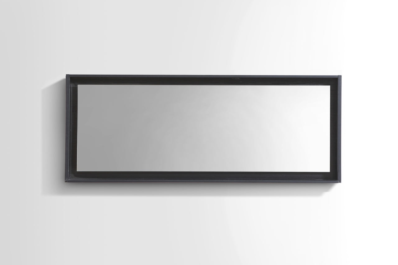 70″ Wide Mirror w/ Shelf – Black