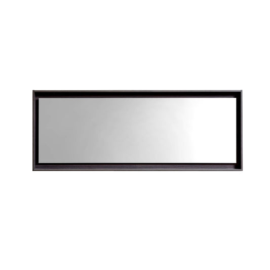 70″ Wide Mirror w/ Shelf – High Gloss Gray Oak