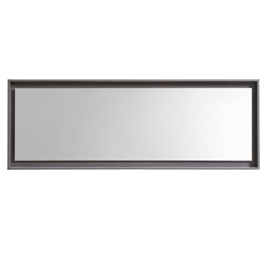 80″ Wide Mirror w/ Shelf – Gray Oak