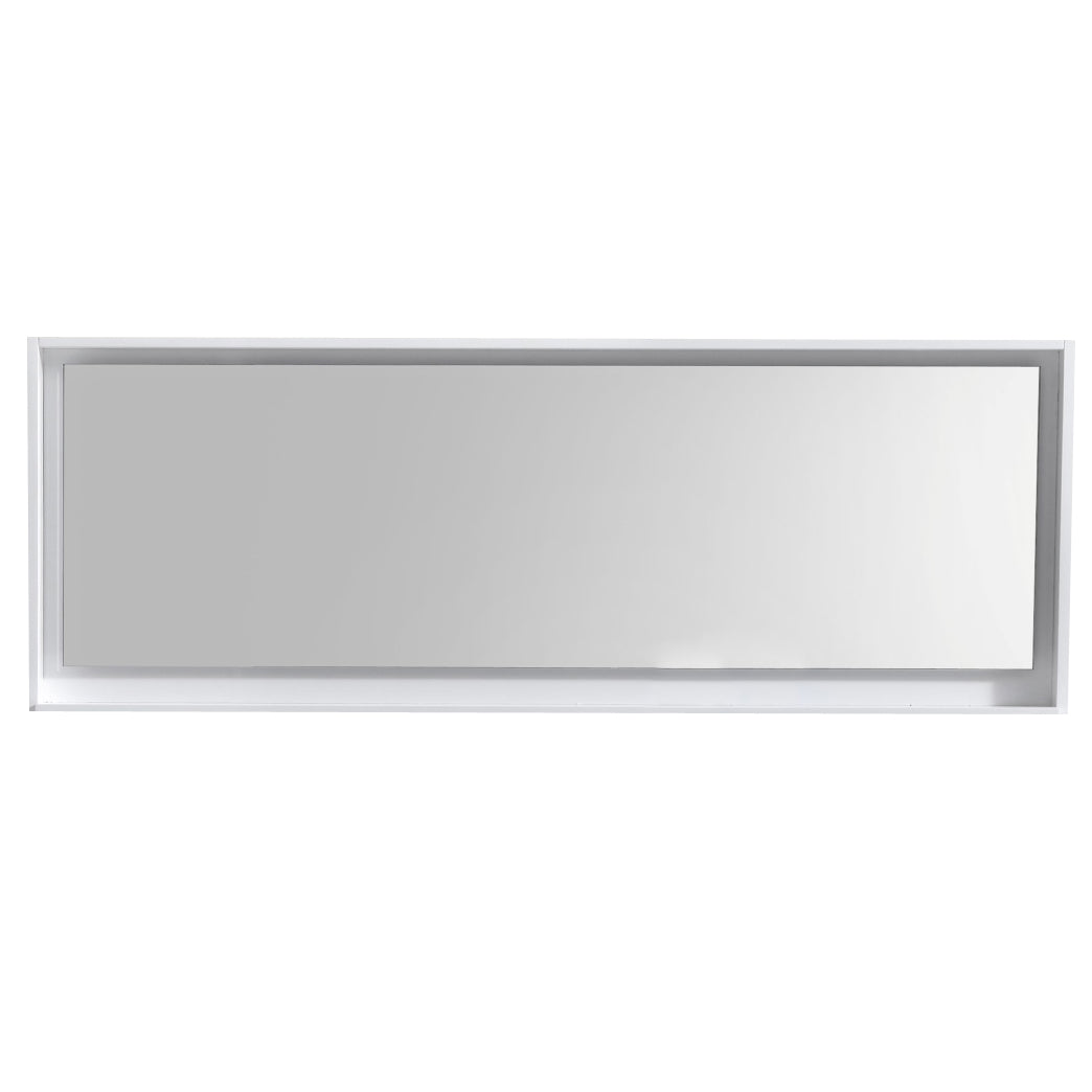 80″ Wide Mirror w/ Shelf – High Gloss White