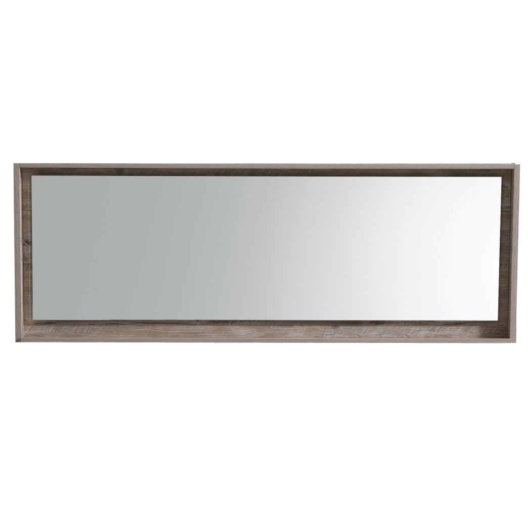 80″ Wide Mirror w/ Shelf – Nature Wood