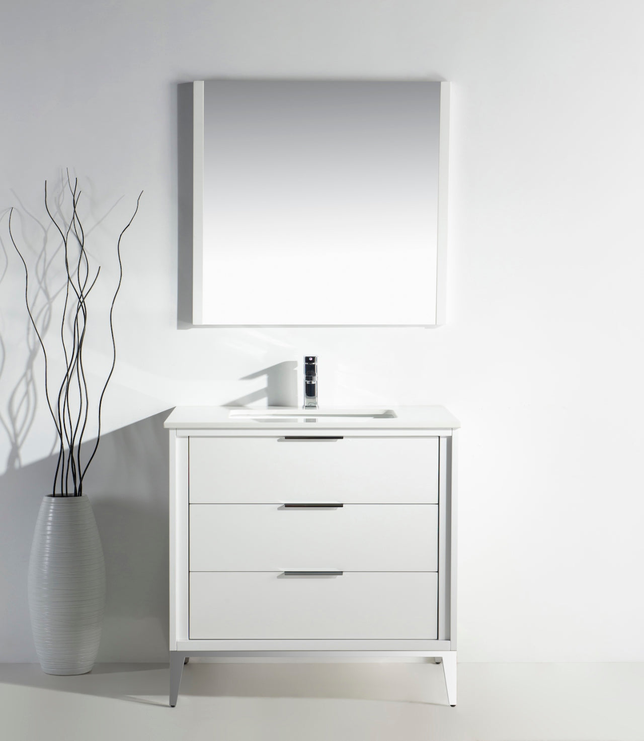 Divani 36″ Gloss White Vanity W/ Quartz Counter Top