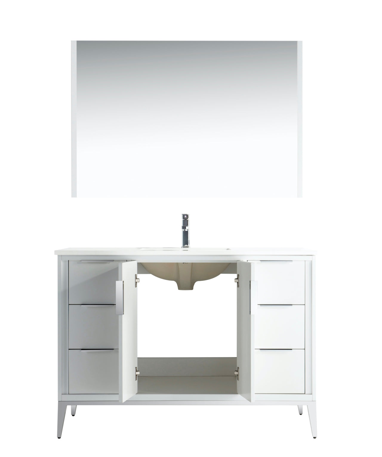 Divani 48″ Gloss White Vanity W/ Quartz Counter Top