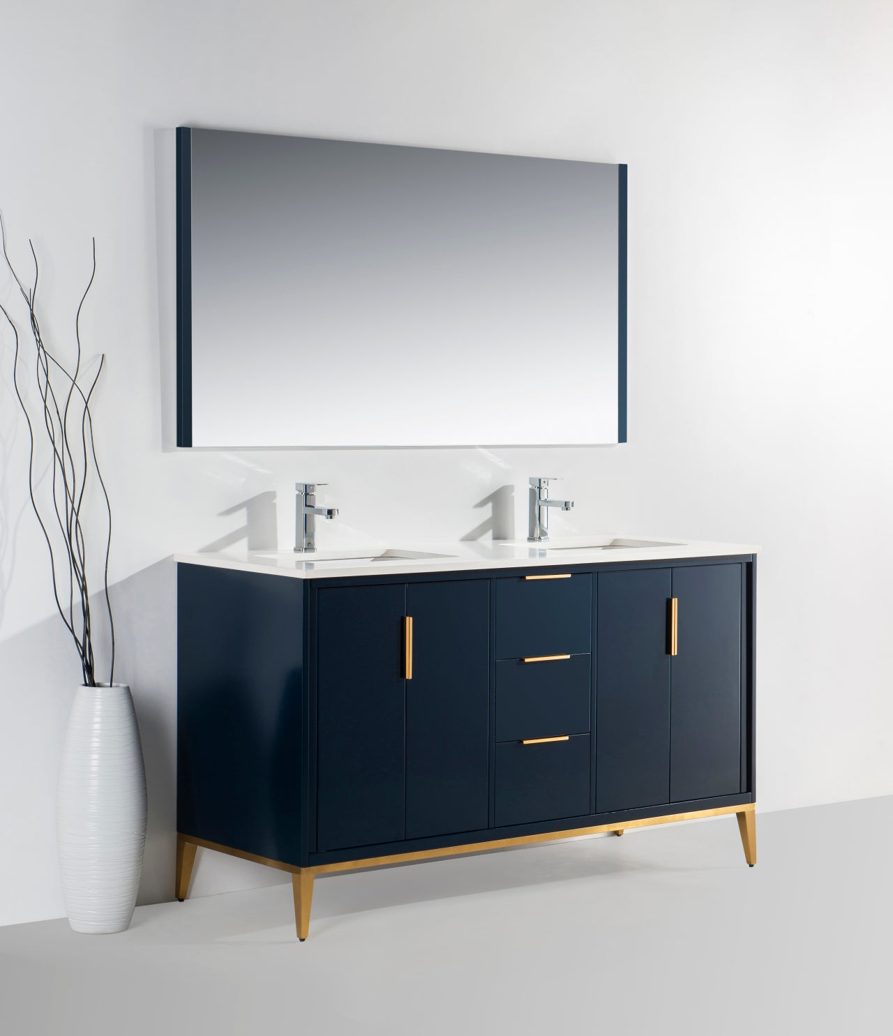 Divani 60″ Gloss Blue Vanity W/ Quartz Counter Top