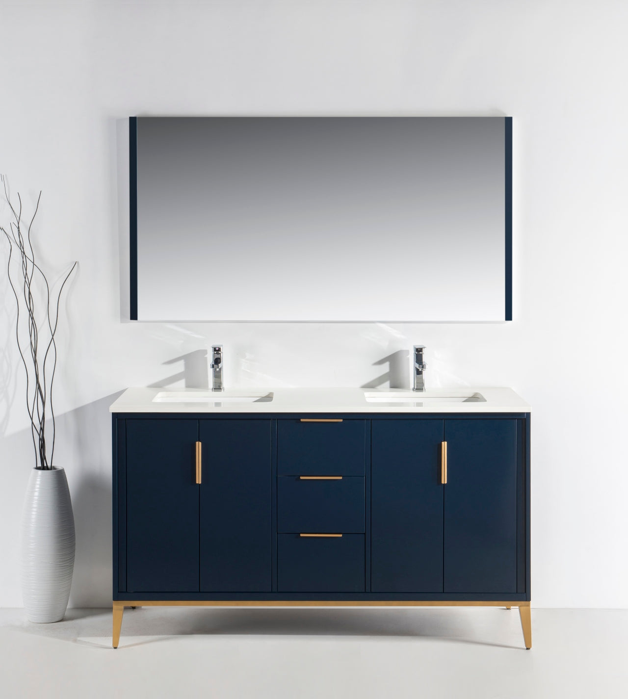 Divani 60″ Gloss Blue Vanity W/ Quartz Counter Top