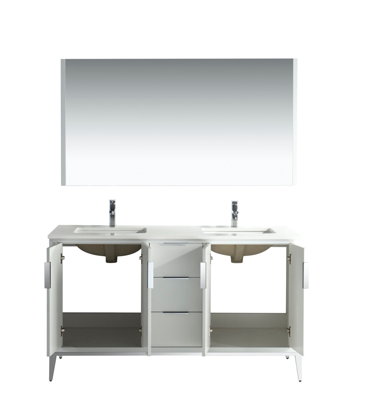 Divani 60″ Gloss White Vanity W/ Quartz Counter Top