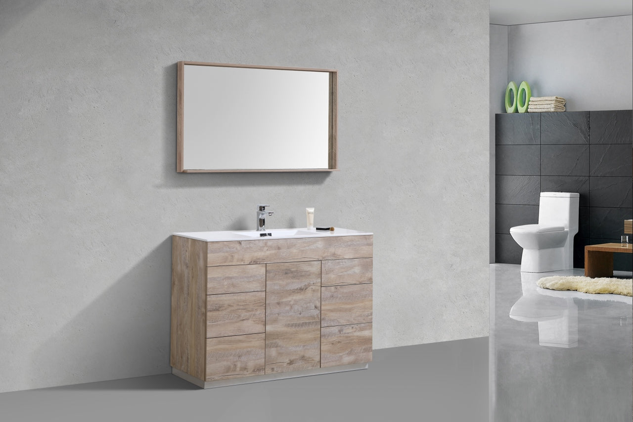 Milano 48″ Nature Wood Floor Mount Modern Bathroom Vanity