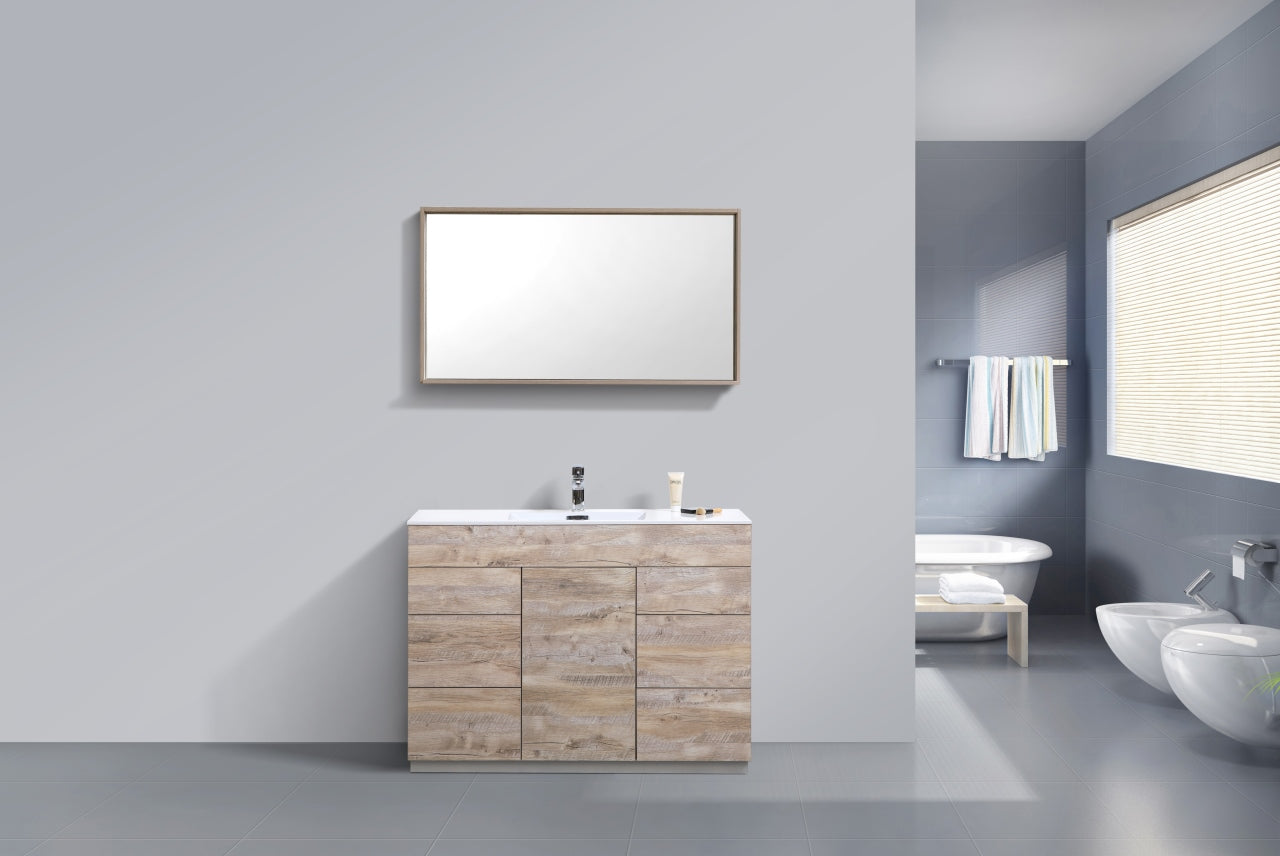 Milano 48″ Nature Wood Floor Mount Modern Bathroom Vanity