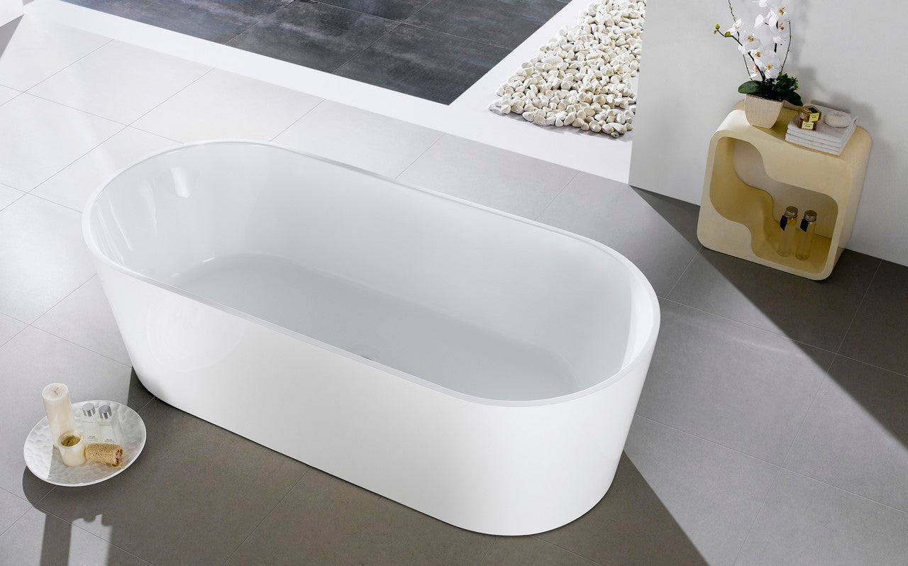 Kube Ovale 59” White Free Standing Bathtub