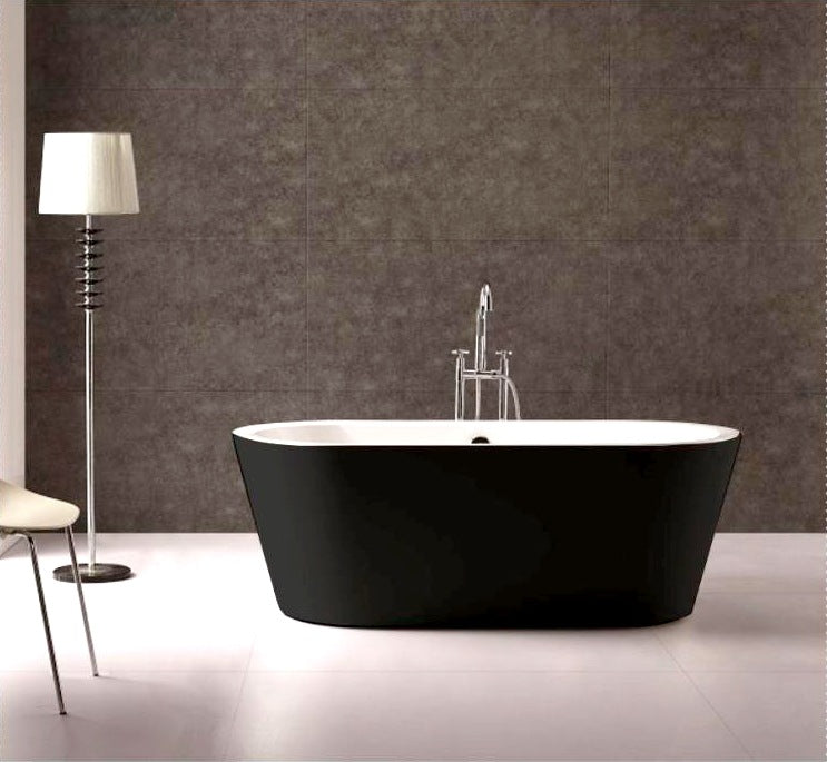 Kube Ovale 59″ Free Standing Bathtub – Black