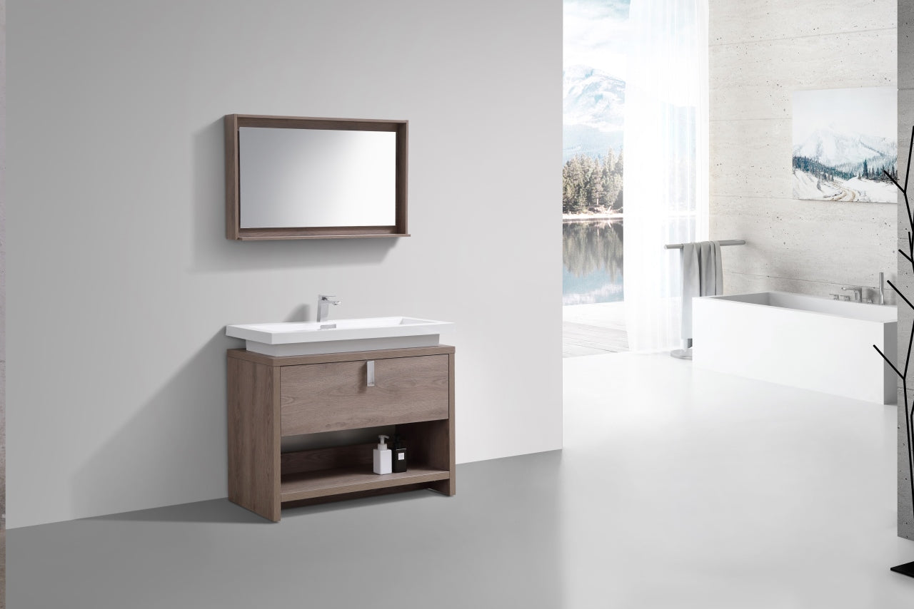 Levi 40″ Butternut Modern Bathroom Vanity w/ Cubby Hole