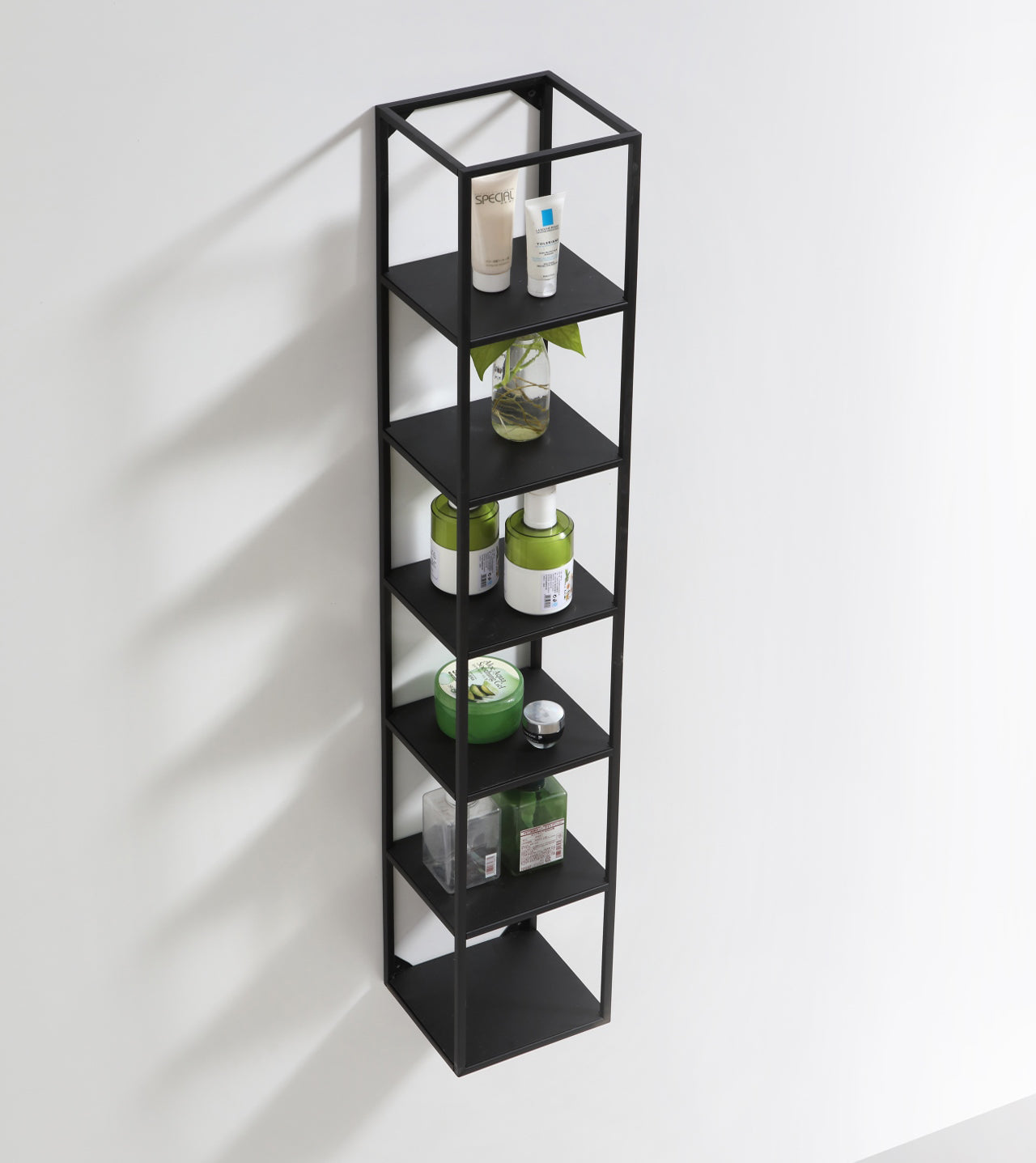 Kube 47” High Wall Mount Metal Shelf Unit – Black