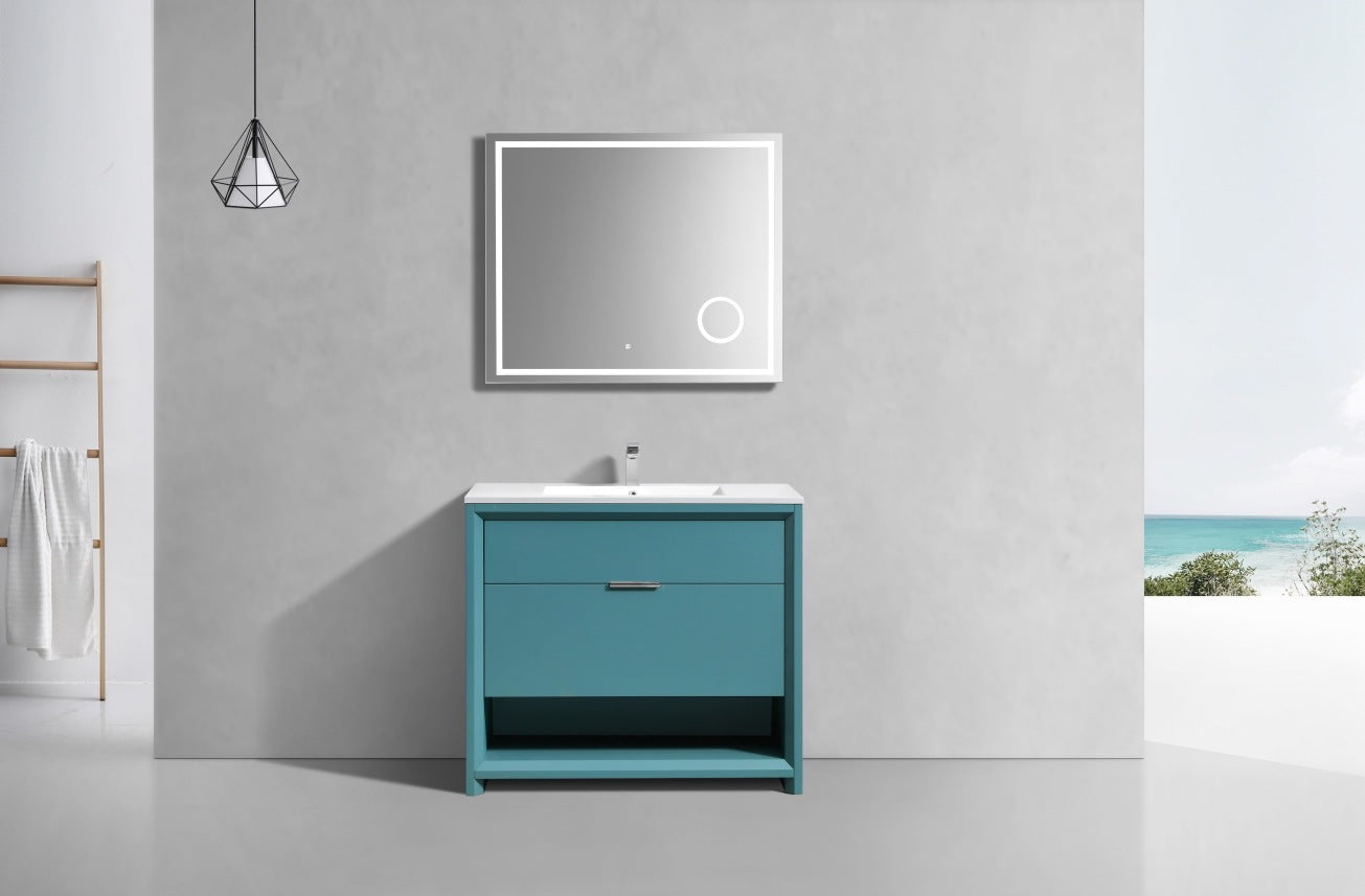 KubeBath 40″ Nudo Modern Bathroom Vanity in Teal Green Finish