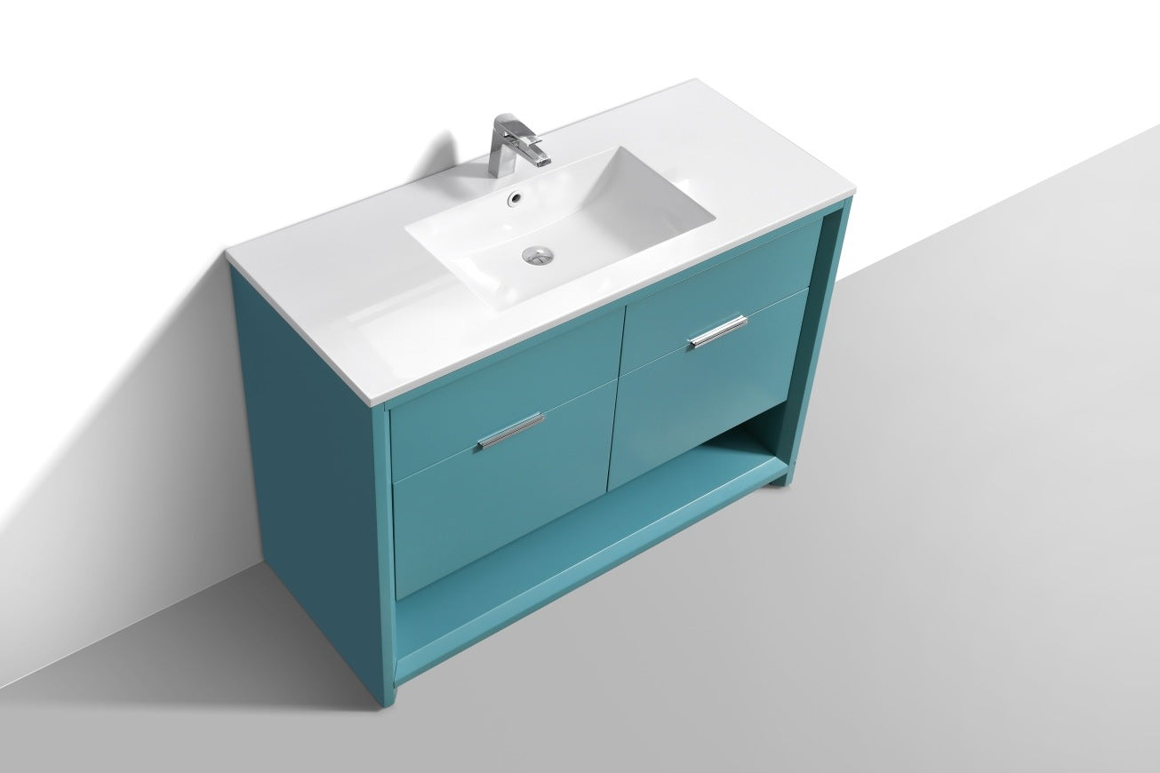 KubeBath 48″ Single Sink Nudo Modern Bathroom Vanity in Teal Green Finish