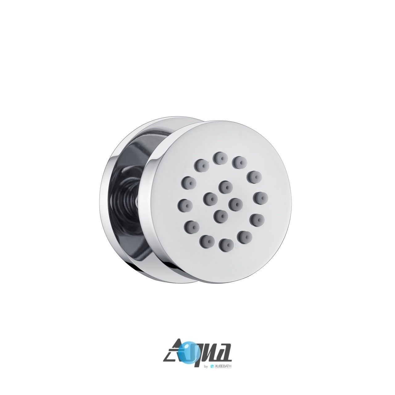 Aqua RONDO Chrome Brass Shower Set w/ 12″ Round Rain Shower and 4 Body Jets