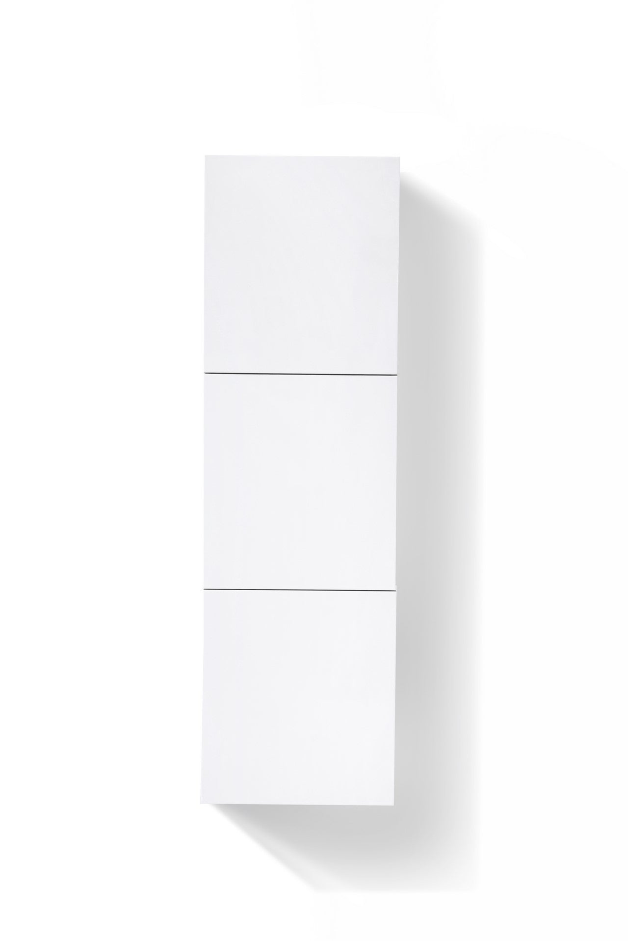 White Gloss White Linen Side Bathroom Cabinet w/ 3 Large Storage Areas