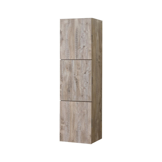 Bathroom Nature Wood Linen Side Cabinet w/ 3 Large Storage Areas