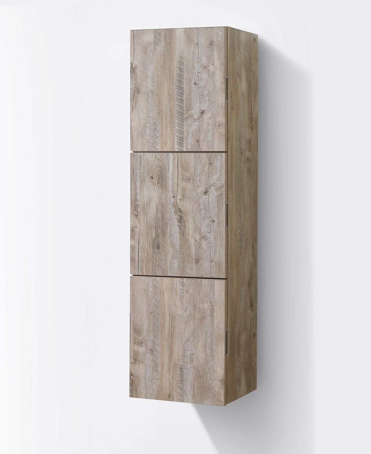 Bathroom Nature Wood Linen Side Cabinet w/ 3 Large Storage Areas