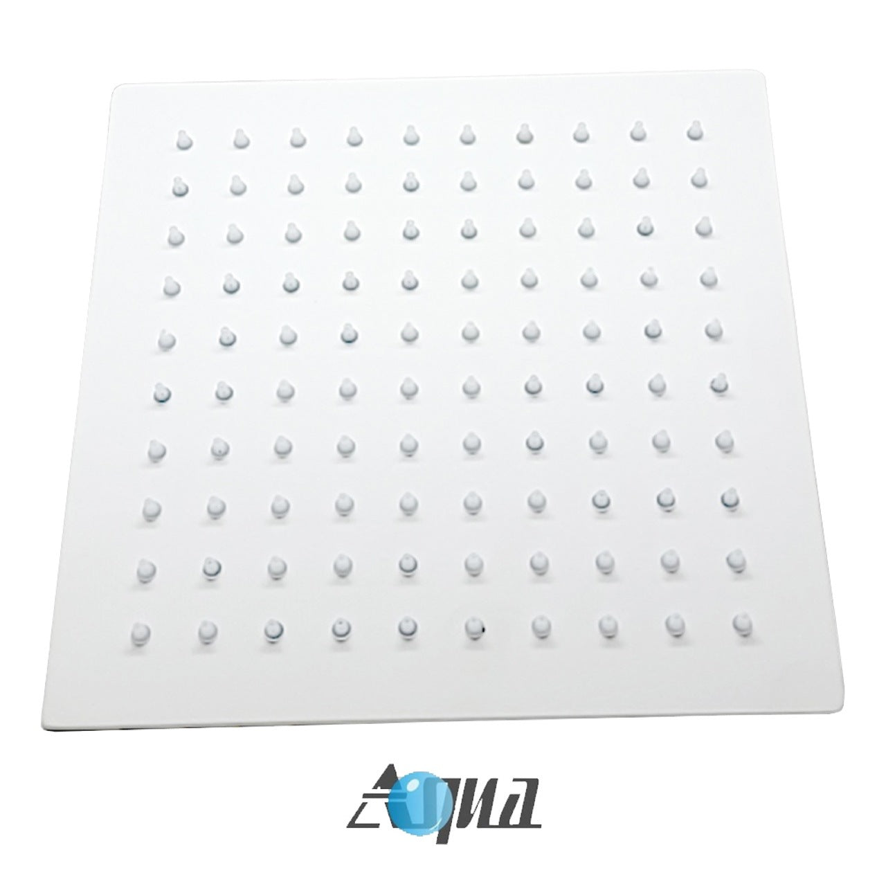 Aqua Piazza White Shower Set w/ 8″ Ceiling Mount Square Rain Shower and Handheld
