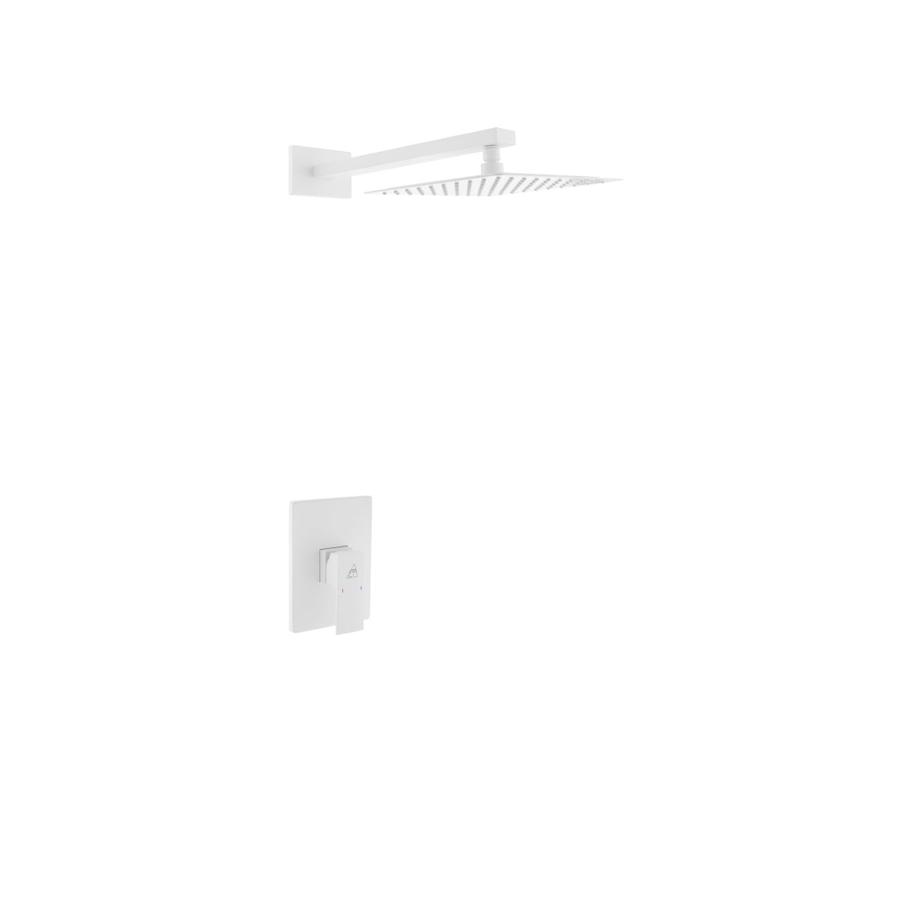 Aqua Piazza White Shower Set w/ 8″ Square Rain Shower Head