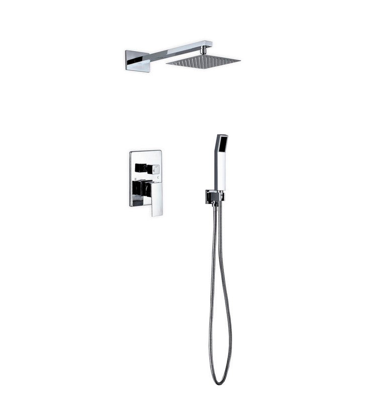 Aqua Piazza Shower Set with 8″ Square Rain Shower and Handheld
