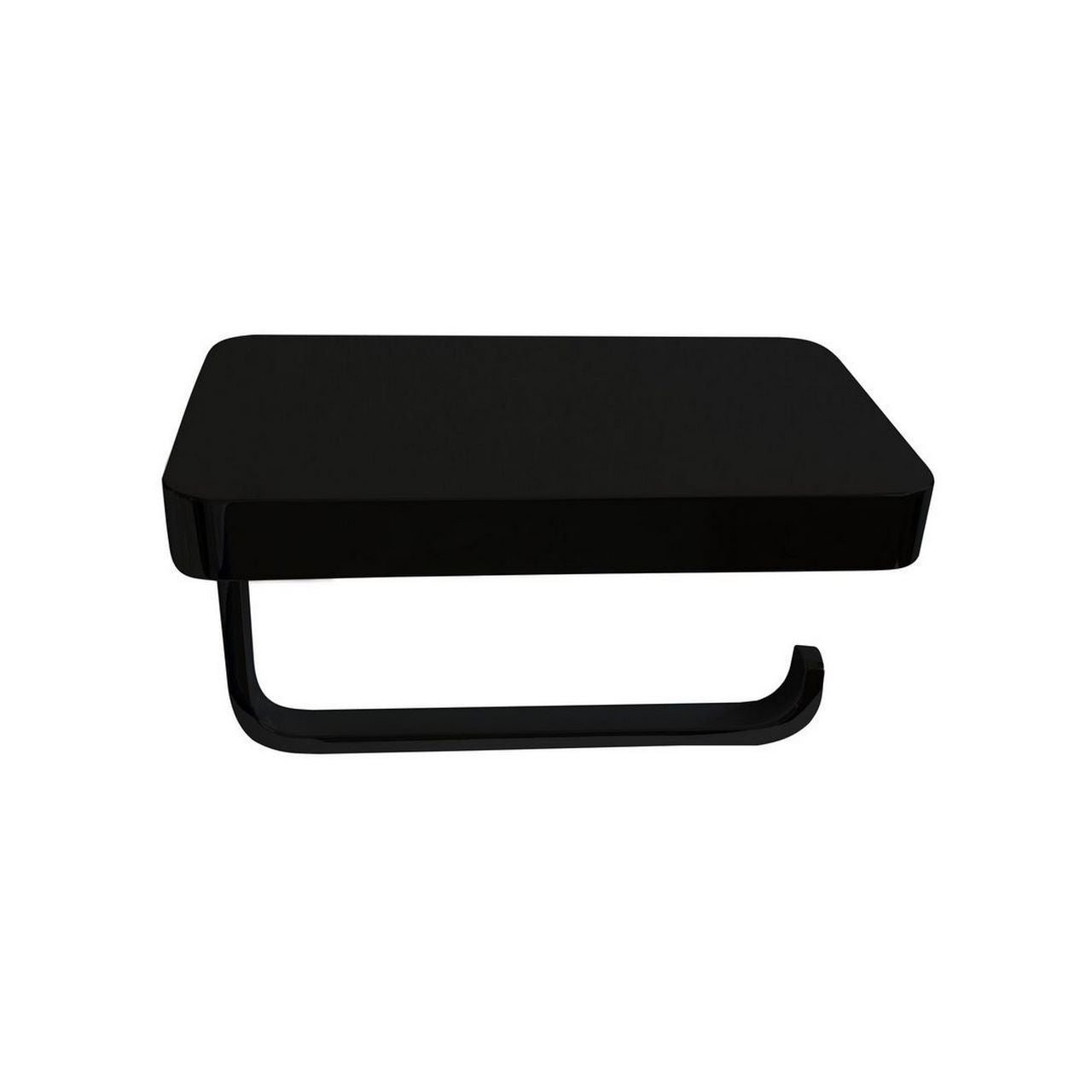 Aqua PLATO Black Toilet Paper Holder With Shelf