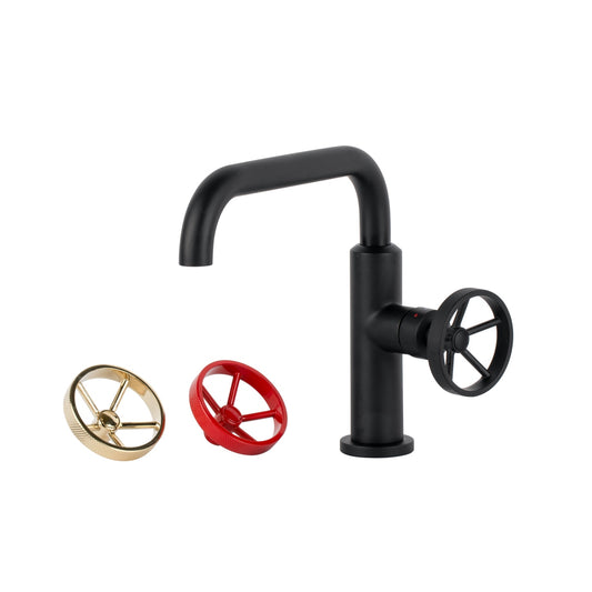 Aqua Loft Single Lever Bathroom Vanity Faucet with Side Handle – Matte Black