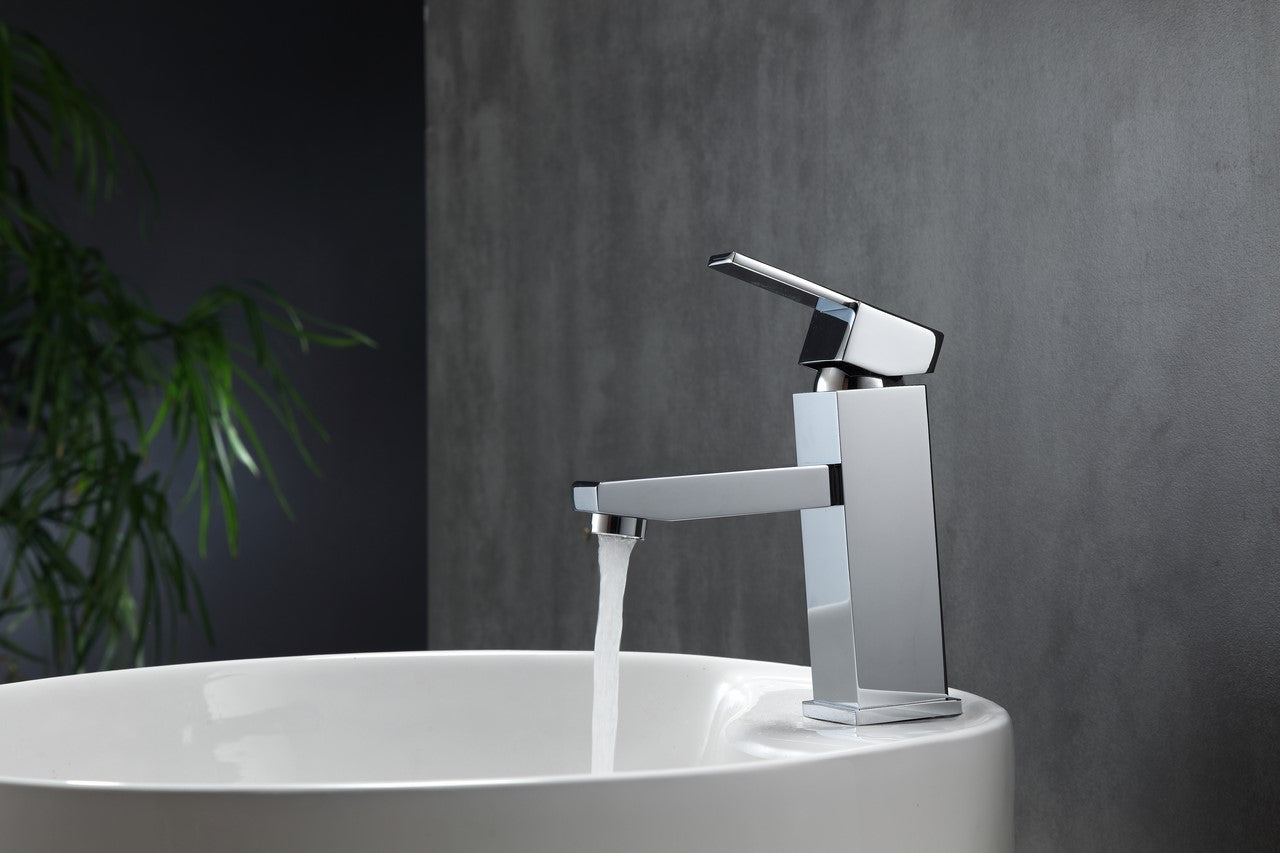 Aqua Piazza Single Lever Bathroom Vanity Faucet – Chrome