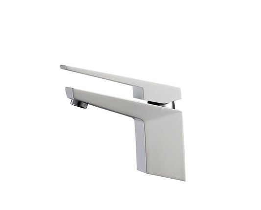 Aqua Siza Single Lever Modern Bathroom Vanity Faucet – White