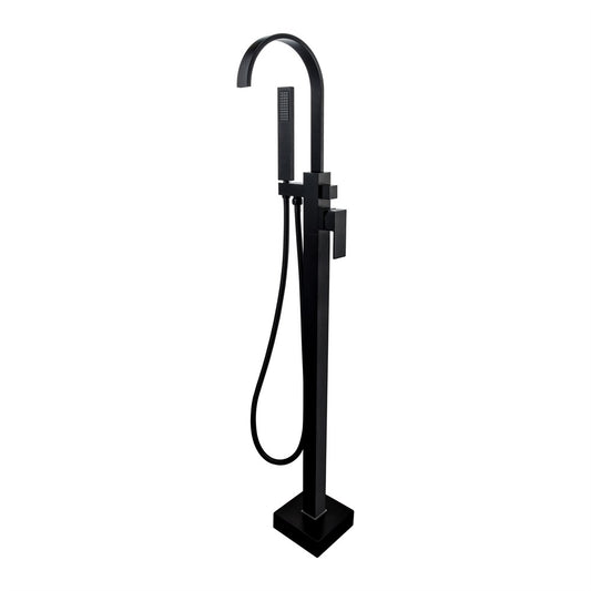 Aqua Arcco Floor Mounted Soaker Tub Faucet – Matte Black