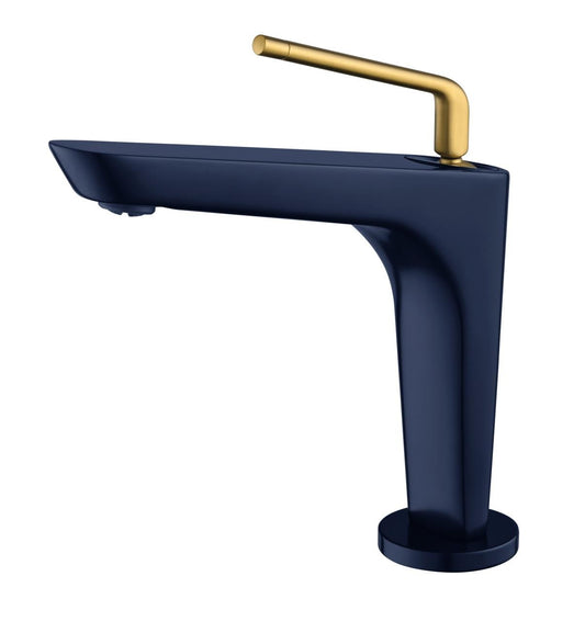 Aqua Saggio by KubeBath Single Lever Bathroom Vanity Faucet – Blue