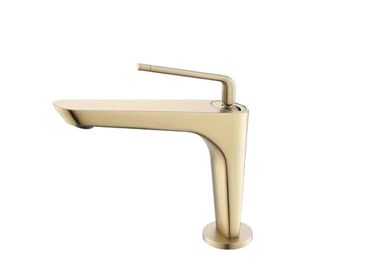 Aqua Saggio by KubeBath Single Lever Bathroom Vanity Faucet – Brushed Gold