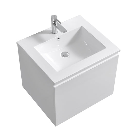 KubeBath 24″ Balli Modern Bathroom Vanity in High Gloss White Finish