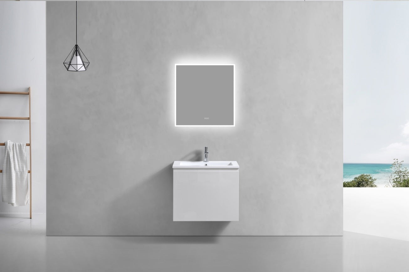 KubeBath 24″ Balli Modern Bathroom Vanity in High Gloss White Finish