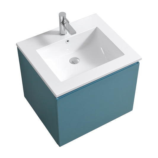 KubeBath 24″ Balli Modern Bathroom Vanity in Teal Green Finish